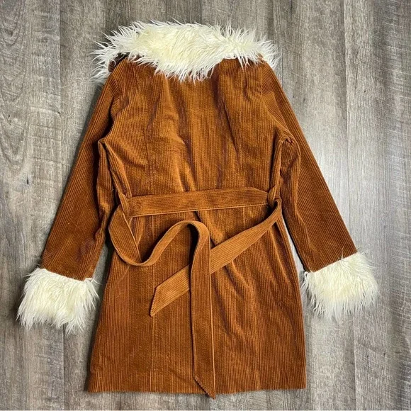 Show Me Your Mumu Corduroy Fur Penny Lane Coat Size XS - Picture 7 of 16
